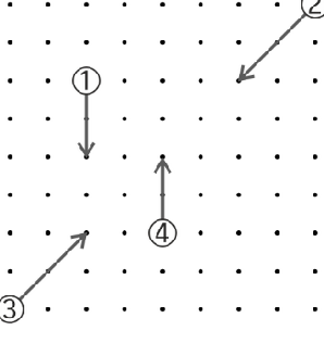 Grid with numbered cars and arrows.