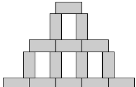 A pyramid-like structure made of identical rectangles