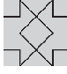 A pattern piece with two squares and internal lines