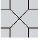 A pattern piece with two squares and vertical/horizontal lines