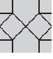 A pattern piece with two squares and a central cross