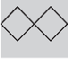 A pattern piece with two diamonds and a single diagonal line